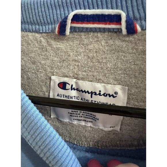Champion Blue Sweatshirt Donut Patch Sz M - Picture 3 of 8
